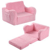 MOMCAYWEX Kids Sofa with flip-open design showing two seating modes for flexible play.
