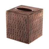 Monarch Abode hand hammered tissue box cover adds rustic elegance while concealing a standard tissue box.