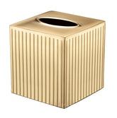 Monarch Abode ridge-embossed brushed gold tissue box cover adds luxurious bathroom decor