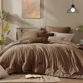 Monbix king size comforter set packaging shows a complete bedding bundle for easy setup.