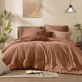 Monbix Queen Comforter Set main image showing complete 7-piece bundle for easy styling.