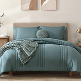 Monbix Queen Comforter Set vacuum-packaging shows easy storage and quick setup.
