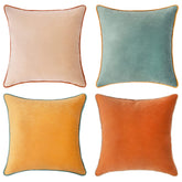 MONDAY MOOSE beige velvet pillow cover with hidden zipper for easy insertion