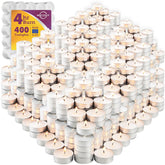MontoPack unscented tea light 400-pack glows softly for event centerpieces and cozy ambiance.