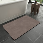 MontVoo bath mat with absorbent faux suede surface dries quickly after shower