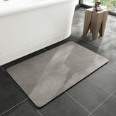 MontVoo bath mat with rubber backing offers anti-slip grip on wet bathroom floors.