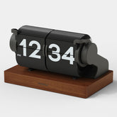 mooas automatic mini flip clock front view with easy to read large digits for desks
