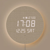 mooas Full Moon LED wall clock front view for a modern living room centerpiece