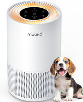 MOOKA AP-S0610L front view showing large-room coverage up to 1200 ftΒ²