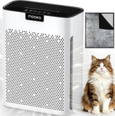 MOOKA air purifier front view showing wide intake for pet hair and odors.