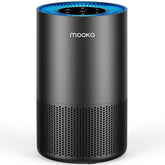 MOOKA AP-S0610L front view showing 360-degree air inlet for thorough room purification