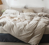 MooMee duvet cover king 104x90 offers breathable washed cotton for cooler nights.