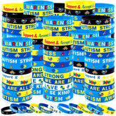 Moon Boat 144PCS autism awareness bracelets bulk set for events
