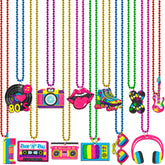 Moon Boat 80s beads neon pink necklace for festive party favors