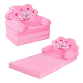 MOONBEEKI Kids Couch Fold Out pink open sofa for story time and calm play