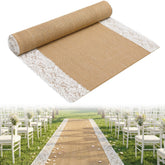 moonoom natural burlap aisle runner with authentic texture for a timeless wedding entrance