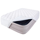 Moonsea queen air mattress pad topper with quilted surface for cozy feel