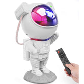 Mooyran Colorful Astronaut Projector angle showcases adjustable nebula projection on walls.