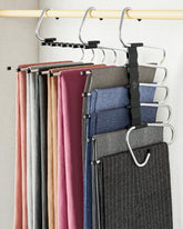 MORALVE pants hangers with 5-tier design for space-saving closet organization