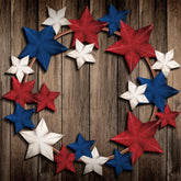 MorningRo metal patriotic wreath for front door, adds instant curb appeal to your Independence Day decor.