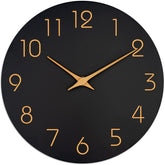 Mosewa 12-inch black wall clock face enhances modern interiors.