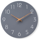 Mosewa gray 12in wall clock front view with easy-to-read numerals