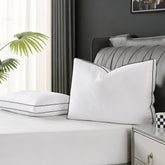 Mosluna king size feather down pillow 2-pack shows plush loft for restful sleep