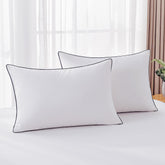 Mosluna feather down king pillow front view, plush king size for luxury sleep