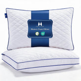 Mosluna shredded memory foam pillow queen 2-pack, front view, plush support for side and back sleepers.