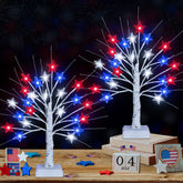 Mosoan patriotic tree lights with 24 LEDs for a bright 4th of July display