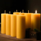 MOSROAD beeswax candle 2x5 inch pillar set with a warm golden glow for home decor