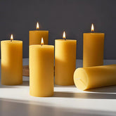 MOSROAD 6-pack beeswax candles in pillar form for long clean burn.