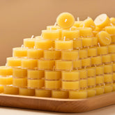 MOSROAD beeswax tealights with a 4-hour burn time in a holder