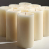 MOSROAD Ivory pillar candles 12-pack for elegant tabletops and warm ambiance.