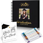 MotiMind graduation guest book cover slip-in design ideal for easy guest messages.