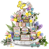 Moucuny spring tray decor gnomes add whimsical charm to tabletops.