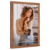 MOUDAMION wood-frame 18x24 front plexiglass protects photos with clear visibility.