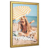 MOUDAMION 16x20 gold wood frame front view with rustic woodgrain