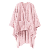 Mowkim wearable blanket in pink with pockets for essentials.