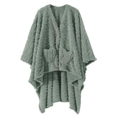 Mowkim wearable blanket sherpa-sage 58x64 draped for cozy home warmth.