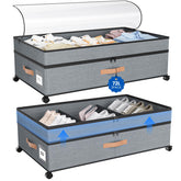Mqaue under-bed storage 72L capacity keeps bulky items organized