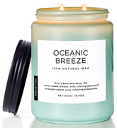 M&SENSE Oceanic Breeze candle in glass jar for calming room scent