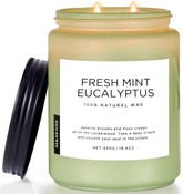 M&SENSE eucalyptus mint jar candle; 19oz jar for lasting room fragrance