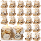 MTLEE baptism candle favors full set displayed for guest gifts and decor
