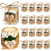 MTLEE wooden tealight holder 16-pack for elegant wedding guest favors.