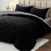 MUXHOMO 7-piece queen comforter set in reversible dual-tone with box stitching for lasting shape
