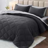 MUXHOMO 7-piece queen comforter set reversible for dual-tone styling