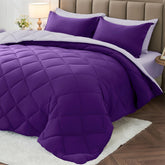 MUXHOMO 7-piece queen comforter set in a cozy bedroom for all-season softness