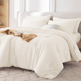 MUXHOMO queen comforter seersucker texture for a refined, wrinkleβresistant look.
