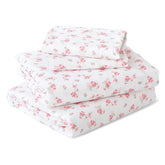 MUXHOMO Blossoms Pink queen sheet set on bed for a cozy, cooling night.